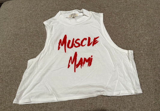 Muscle Mami white crop top