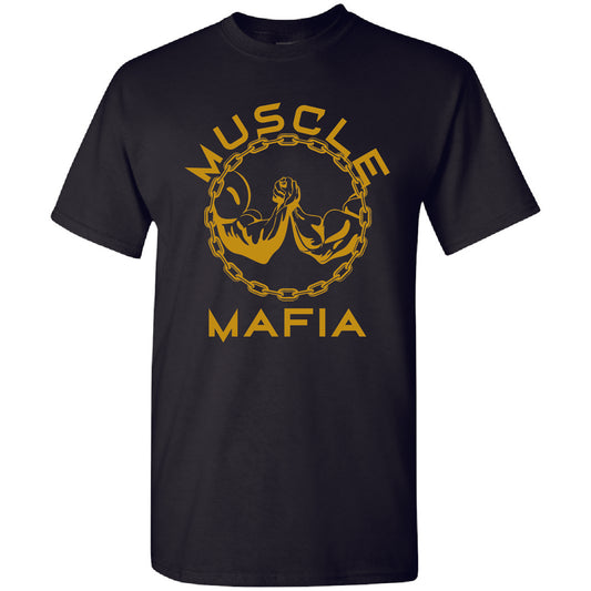 Black Cotton T-Shirt with MM Gold Logo